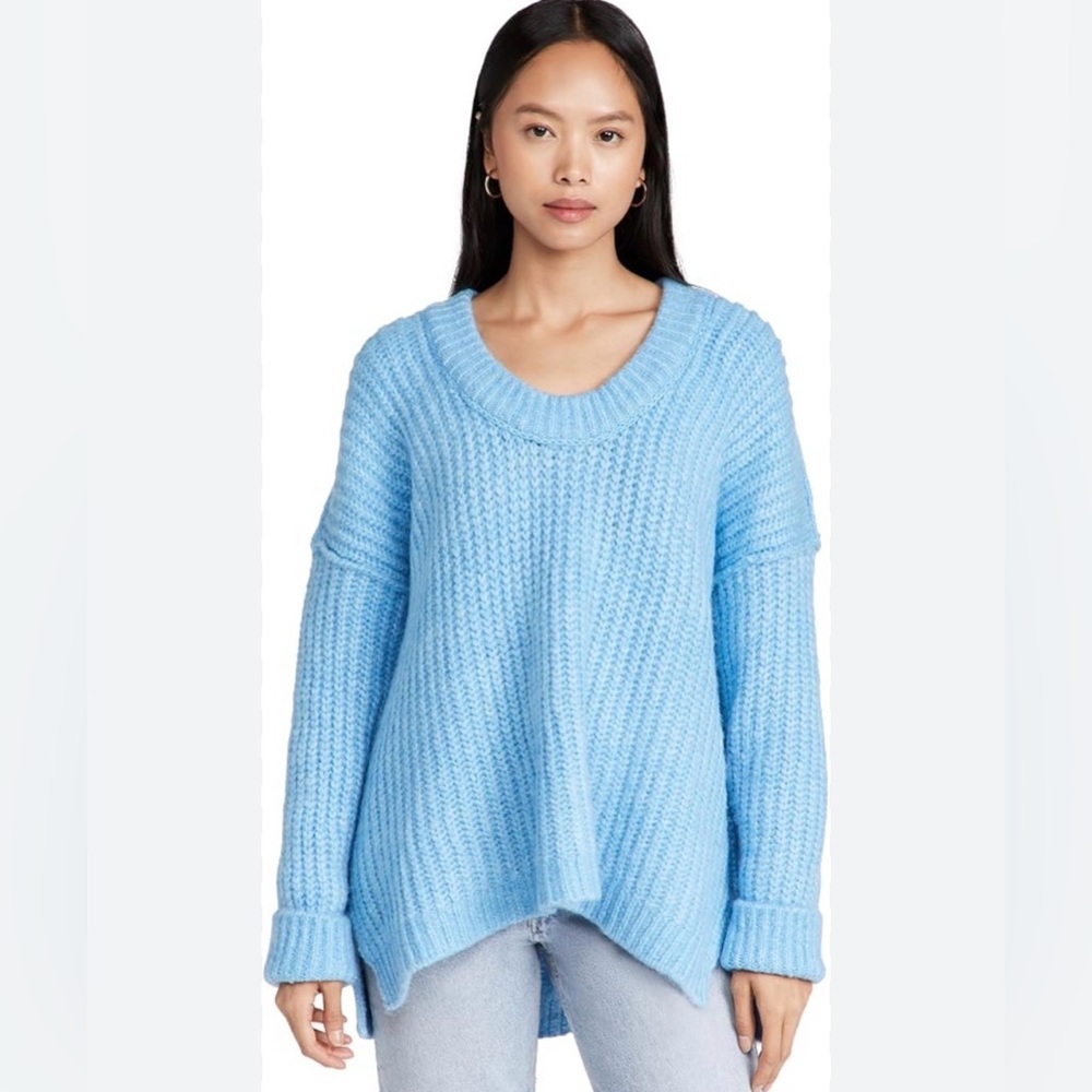Free People Oversized BlueBell Scoop Neck Sweater Size Small